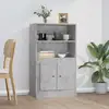 Image de Buffet Haut Gris Béton 60x35,5x103,5 Cm Bois D'ingénierie Vidaxl