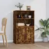 Image de Buffet Haut Chêne Fumé 60x35,5x103,5 Cm Bois D'ingénierie Vidaxl