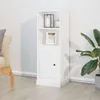 Image de Buffet Haut Blanc Brillant 36x35,5x103,5 Cm Bois D'ingénierie Vidaxl