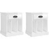 Image de Tables De Chevet 2 Pcs Blanc Brillant 43x36x50 Cm Vidaxl