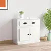 Image de Buffet Blanc Brillant 70x35,5x67,5 Cm Bois D'ingénierie Vidaxl