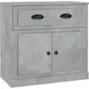 Image de Buffet Gris Béton 70x35,5x67,5 Cm Bois D'ingénierie Vidaxl