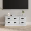 Image de vidaXL Meuble TV blanc brillant 100x355x45 cm bois dingénierie 816450