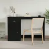 Image de Bureau Avec Tiroir Noir 115x50x75 Cm Bois D'ingénierie Vidaxl