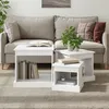 Image de vidaXL Tables gigognes 3 pcs blanc bois dingénierie 816488