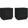 Image de Tables De Chevet 2 Pcs Noir 44x35x45 Cm Bois D'ingénierie Vidaxl