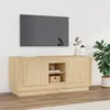 Image de vidaXL Meuble TV chêne sonoma 102x35x45 cm bois dingénierie 819863