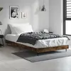 Image de Cadre De Lit Sans Matelas Chêne Fumé 100x200 Cm Bois Ingénierie Vidaxl