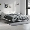 Image de vidaXL Cadre de lit blanc brillant 140x190 cm bois dingénierie 832279