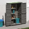 Image de vidaXL Abri à outils de jardin gris 83x57x140 cm bois massif pin 172241