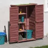 Image de Abri À Outils De Jardin Moka 83x57x140 Cm Bois Massif Pin Vidaxl