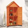 Image de Abri À Outils De Jardin Marron 89x52,5x175 Cm Bois Massif Pin Vidaxl