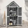Image de Abri À Outils De Jardin Gris 89x52,5x175 Cm Bois Massif Pin Vidaxl