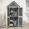 Image de vidaXL Abri à outils de jardin gris 89x525x175 cm bois massif pin 172244