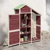 Image de Abri À Outils De Jardin Moka 120x53,5x170 Cm Bois Massif Pin Vidaxl