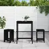 Image de Ensemble De Bar De Jardin 3 Pcs Noir Bois De Pin Massif Vidaxl