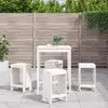 Image de Ensemble De Bar De Jardin 5 Pcs Blanc Bois Massif De Pin Vidaxl