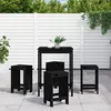 Image de Ensemble De Bar De Jardin 5 Pcs Noir Bois De Pin Massif Vidaxl