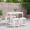 Image de Ensemble De Bar De Jardin 5 Pcs Blanc Bois Massif De Pin Vidaxl
