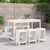 Image de Ensemble De Bar De Jardin 7 Pcs Blanc Bois De Pin Massif Vidaxl