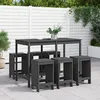 Image de Ensemble De Bar De Jardin 7 Pcs Gris Bois De Pin Massif Vidaxl