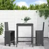 Image de Ensemble De Bar De Jardin 3 Pcs Gris Bois De Pin Massif Vidaxl