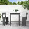 Image de Ensemble De Bar De Jardin 3 Pcs Gris Bois De Pin Massif Vidaxl