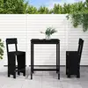 Image de Ensemble De Bar De Jardin 3 Pcs Noir Bois De Pin Massif Vidaxl
