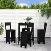 Image de Ensemble De Bar De Jardin 5 Pcs Noir Bois De Pin Massif Vidaxl