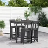 Image de Ensemble De Bar De Jardin 5 Pcs Gris Bois De Pin Massif Vidaxl