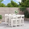 Image de Ensemble De Bar De Jardin 7 Pcs Blanc Bois De Pin Massif Vidaxl