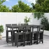 Image de vidaXL Ensemble de bar de jardin 9 pcs gris bois de pin massif ensemble de pub ensemble de bar de patio ensemble de table 3157819