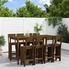 Image de Ensemble De Bar De Jardin 9 Pcs Marron Miel Bois De Pin Massif Vidaxl