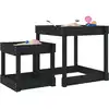 Image de Tables À Sable 2 Pcs Noir Bois De Pin Massif Vidaxl