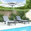 Image de Chaises Longues Lot De 2 Gris 199,5x60x74 Cm Bois Massif De Pin Vidaxl