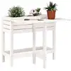 Image de Jardinière de jardin avec plateau pliant blanc bois pin massif