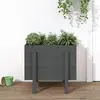 Image de Jardinière Gris 62x50x57 Cm Bois Massif De Pin Vidaxl