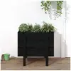 Image de Jardinière noir 62x50x57 cm bois massif de pin