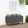 Image de Lit Surélevé De Jardin Gris 121x50x57 Cm Bois De Pin Massif Vidaxl