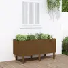 Image de Lit Surélevé De Jardin Brun Miel 121x50x57cm Bois De Pin Massif Vidaxl