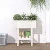 Image de Jardinière Blanc 62x30x69 Cm Bois Massif De Pin Vidaxl