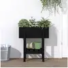 Image de Jardinière noir 62x30x69 cm bois massif de pin