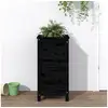 Image de Jardinière noir 40x40x78 cm bois massif de pin