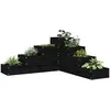 Image de Jardinière 4 Niveaux 80,5x79x36 Cm Noir Bois De Pin Massif Vidaxl