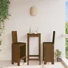 Image de vidaXL Lot de 2 Tabourets de Bar Chaise de Pub Siège de Bistrot Meuble de Terrasse Balcon Patio Jardin Extérieur Marron 825355