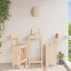 Image de vidaXL Lot de 2 Tabourets de Bar Chaise de Pub Siège de Bistrot Meuble de Terrasse Balcon Patio Jardin Extérieur Bois 825359