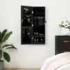 Image de Armoire À Bijoux Avec Miroir Murale Noir 30x8,5x90 Cm Vidaxl