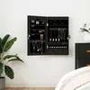 Image de Armoire À Bijoux Avec Miroir Murale Noir 37,5x10x67 Cm Vidaxl
