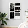Image de Armoire À Bijoux Avec Miroir Murale Blanc 37,5x10x106 Cm Vidaxl