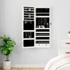Image de Armoire À Bijoux Avec Miroir Et Éclairage Led Mural Blanc Vidaxl